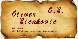Oliver Micaković vizit kartica